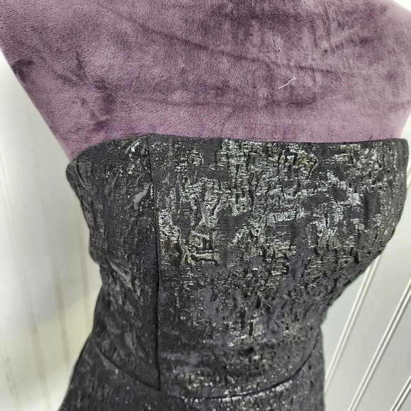 H&M Womens Whimsigoth Metallic Bandeau Peplum Tube Top Corset Size L Black - Picture 3 of 11